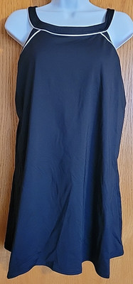 Swimsuit One Piece 1PC Black 22W DD Soft Cup Solid Swimsuit Women Lands End S332