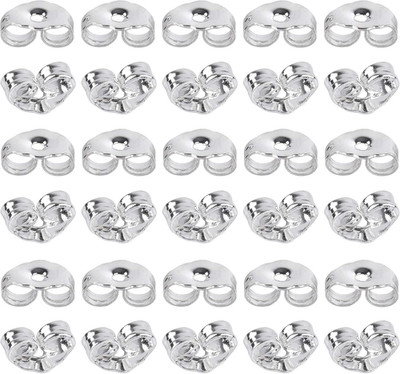 30Pcs/15 Pairs 925 Sterling Silver Earring Backs Replacement Secure Ear Lockings