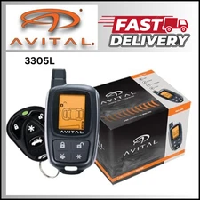 AVITAL 3305L / 2-WAY LCD SECURITY CAR ALARM  W/ (1) 2-WAY & (1) 1-WAY REMOTE