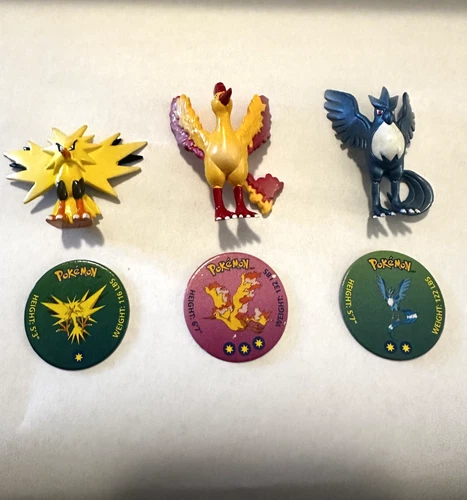 1999 Pokemon Tomy Vintage Zapdos, Moltres, and Articuno Figures