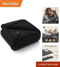 Luxury Waterproof Pet Blanket - Black Sherpa Fleece Comfort for Pets, 40"x28"