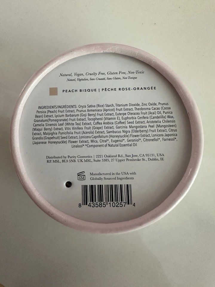 Brand New 100% Pure Powder Foundation PEACH BISQUE Clean Makeup - Image 2 of 2