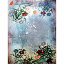 Dark Floral #6 | A4 Mulberry Rice Paper | Paper for Decoupage