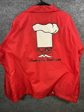 Vintage In-N-Out Burger Employee Jacket XL Red Cardinal Nylon Fleece Lined Coach