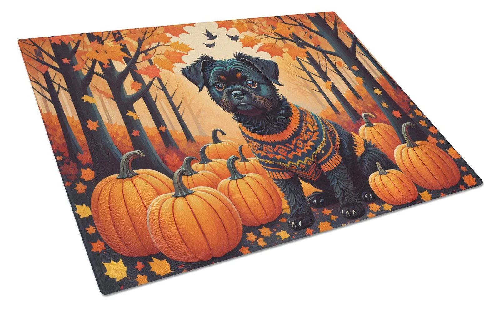 NEW Affenpinscher Fall Glass Cutting Board Decorative Tempered Glass Kitchen