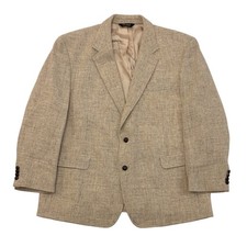 Jos. A. Bank Harris Tweed Blazer Mens Tan Wool Sport Coat Hand Woven Scotland
