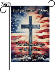 Patriotic 4Th of July Garden Flag Cross Vertical Double Sided Patriotic USA Flag