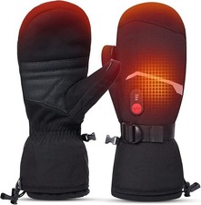 Heated Ski Gloves, Mittens for Men Women, 7.4V Rechargeable Battery