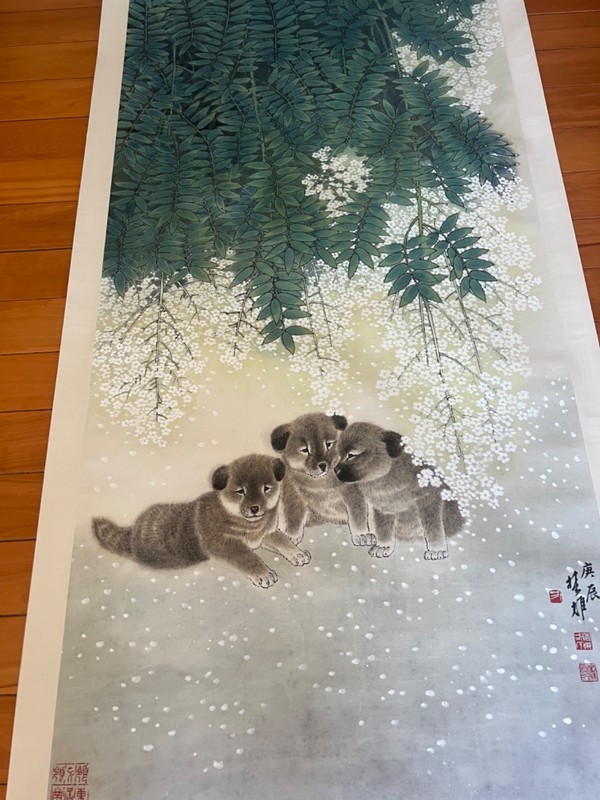 Chinese painting by Fang Chu Xun方楚雄， animal, 53" x 27"