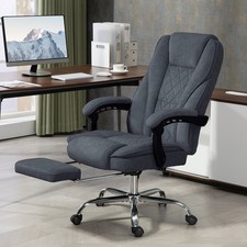 Massage Office Chair with Heat, Reclining, Footrest, Gray