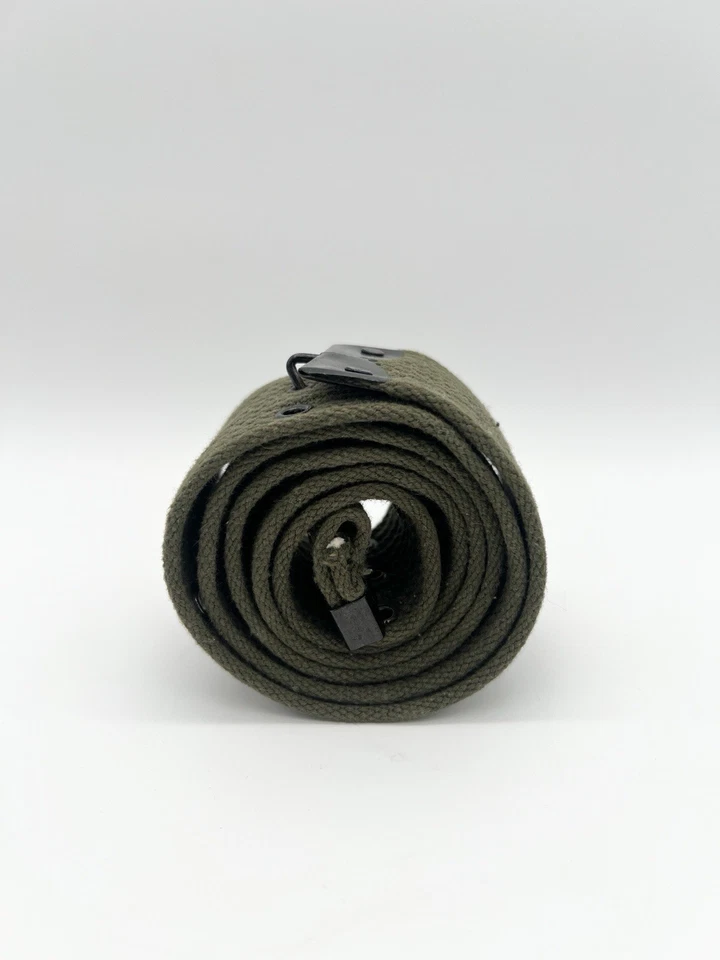 "Cinturón de tela militar vintage del ejército de los Estados Unidos lona color oliva equipo táctico 41""" Foto 4 de 4