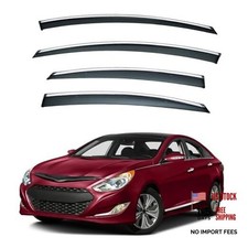4pcs Smoke Tint with Chrome Trim Outside Mount For 2011-2015 Hyundai Sonata