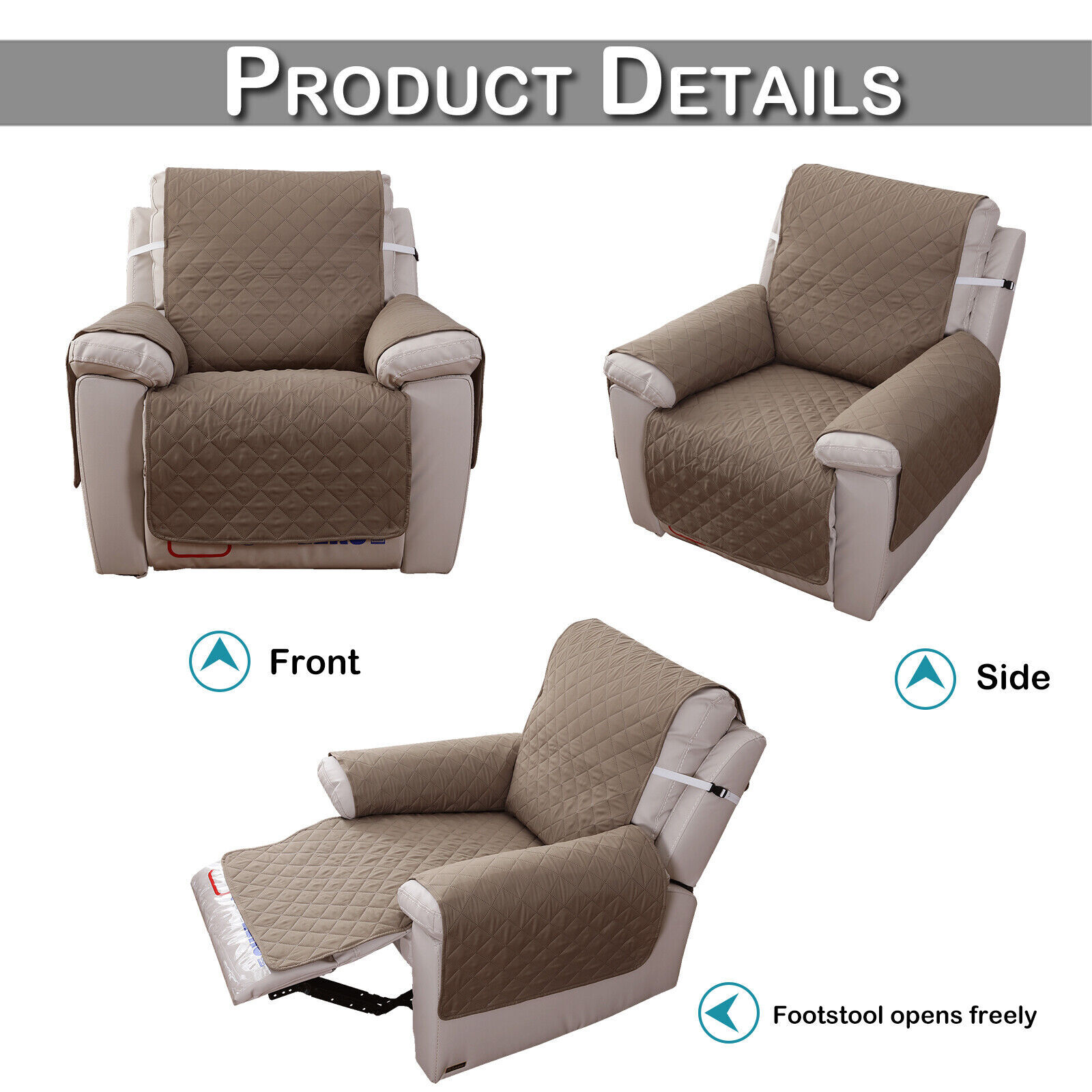 Quilted Recliner Chair Couch Slipcover Mat Armchair Throw Cover Sofa