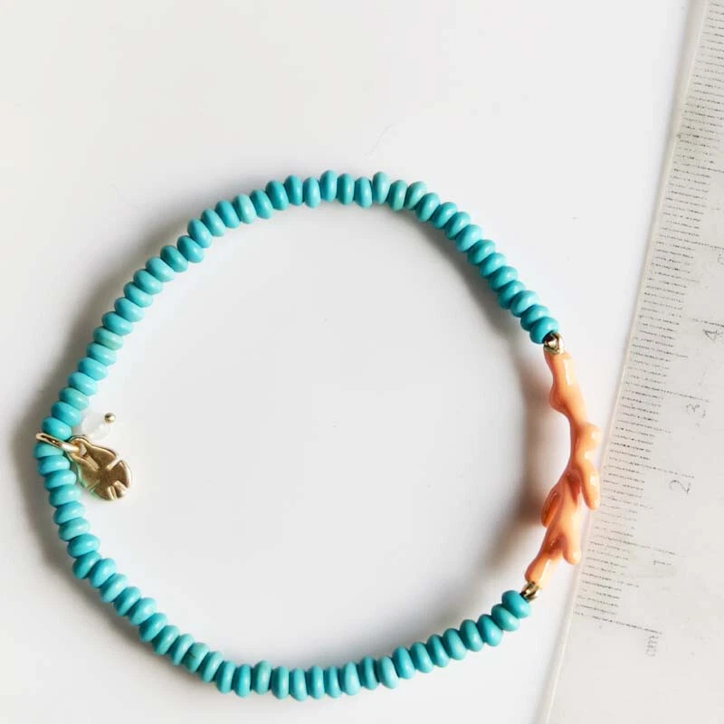 Nova Pulseira Elástica de Contas da Marca da Sorte Presente Vintage Feminina Festa Feriado Joias - Imagem 3 de 3