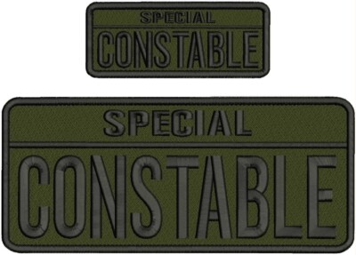 SPECIAL CONSTABLE EMB PATCH 4X10 AND 2X5 HOOK ON BACK BLACK/Od Green
