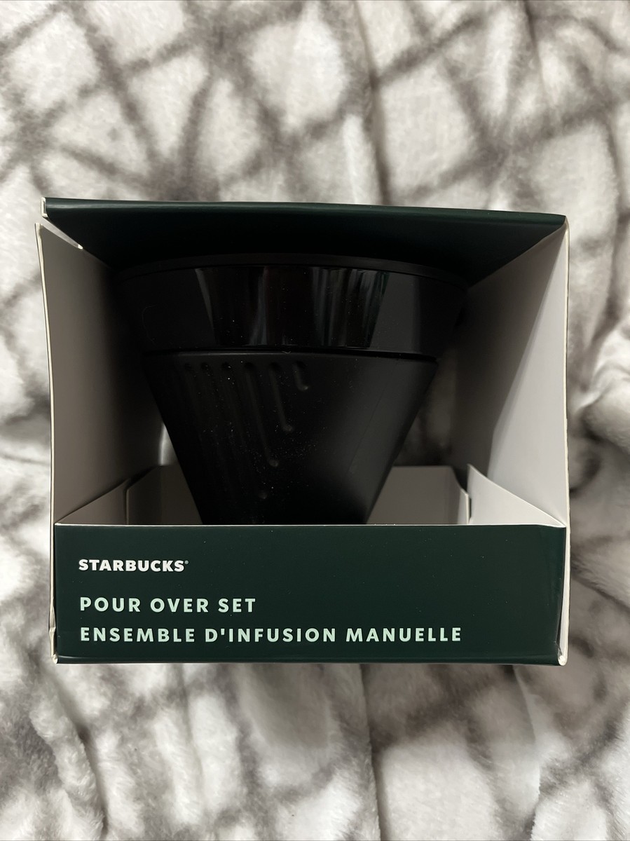 New Starbucks Black Pour Over Set Coffee Funnel Brewing Manual