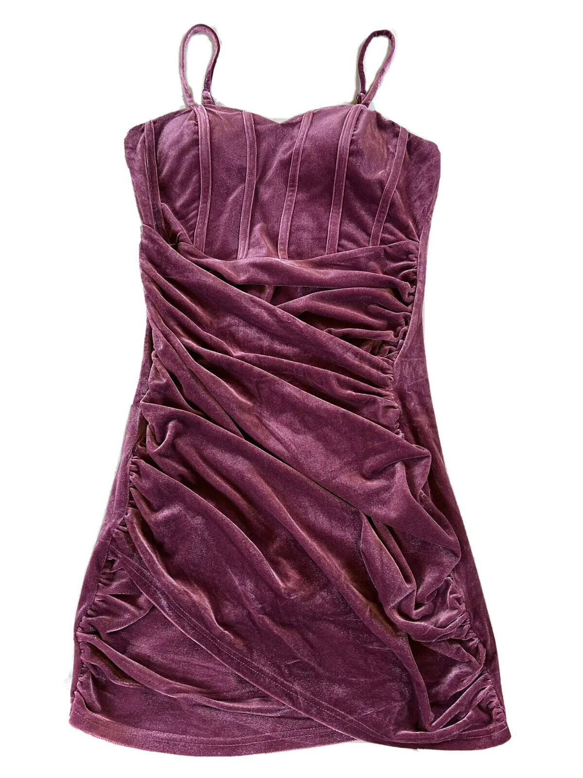 Madrag Juniors Sleeveless Purple Velour Dress Sz M