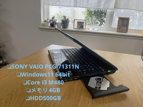SONY VAIO PCG-71311N Note PC Laptop PC HDD 500GB RAM 4GB CPU Core i3 M480 WIn11C - Picture 1 of 9