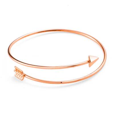 Rose Gold Plated Arrow Bangle by Philip Jones UK