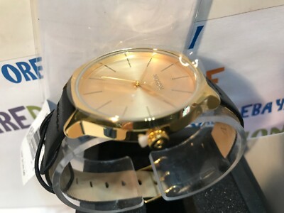 Montre Femme Nixon 38mm En Cuir Or/noir, Modèle A1250 510-00 - Tout Neuf Avec étiquettes