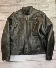 Vintage Wilsons Open Road Full Zip Lined Leather Motorcycle Jacket Coat Mens L