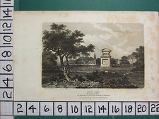 1805 DATED SMALL ANTIQUE PRINT ~ STOKE PARK BUCKINGHAMSHIRE ~ GRAY'S MONUMENT