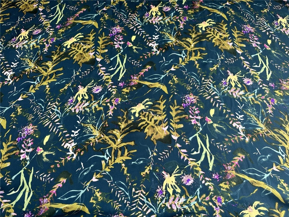 100% шелк шелковицы 17 Momme Georgette шелковая ткань белый цветочный 54» широкий JJ424 - Изображение 3 из 4