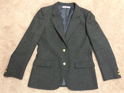 Vintage Ladies New Yorker 100% wool gray two buttons closure blazer size XS {2}