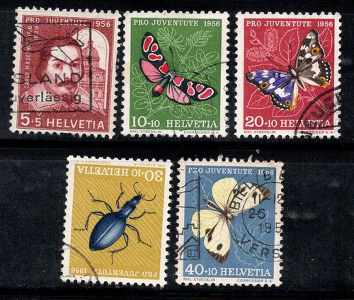 Schweiz 1956 Mi. 632-636 gebraucht 100% Pro Juventute, Schmetterlinge
