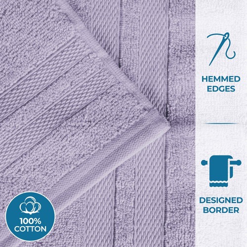 Ultra-Soft Cotton Solid Double Line Dobby Border Quick-Dry Bath Sheet Set of 2 - Picture 78 of 81