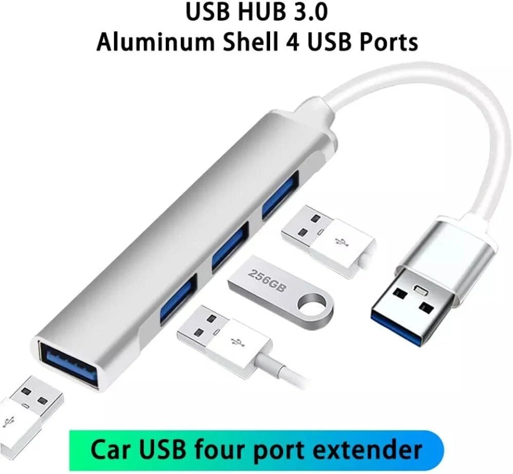 4-Port USB 3.0 Hub Expander - Mini Portable Adapter Station
