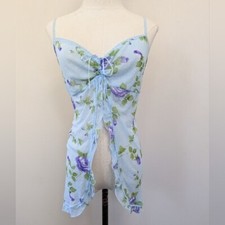 Vintage Coquette Y2K Victoria's Secret Fairy Floral Mesh Babydoll Slip Dainty L