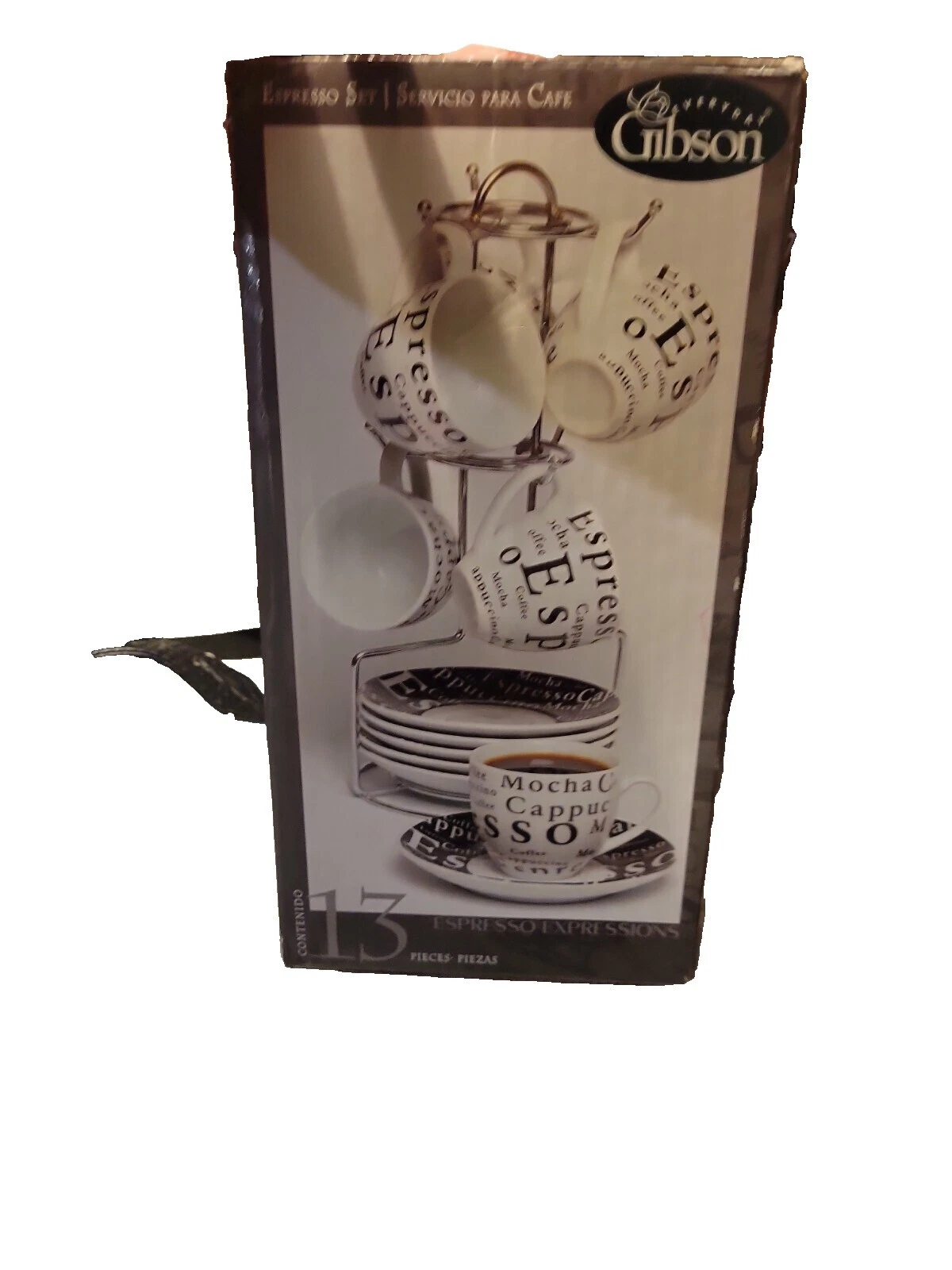 Gibson Stoneware White Cups & Saucers