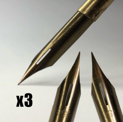 x3 NEW Esterbrook Art & Drafting 356 Pen Nibs Extra Fine Stamp Grind Vintage