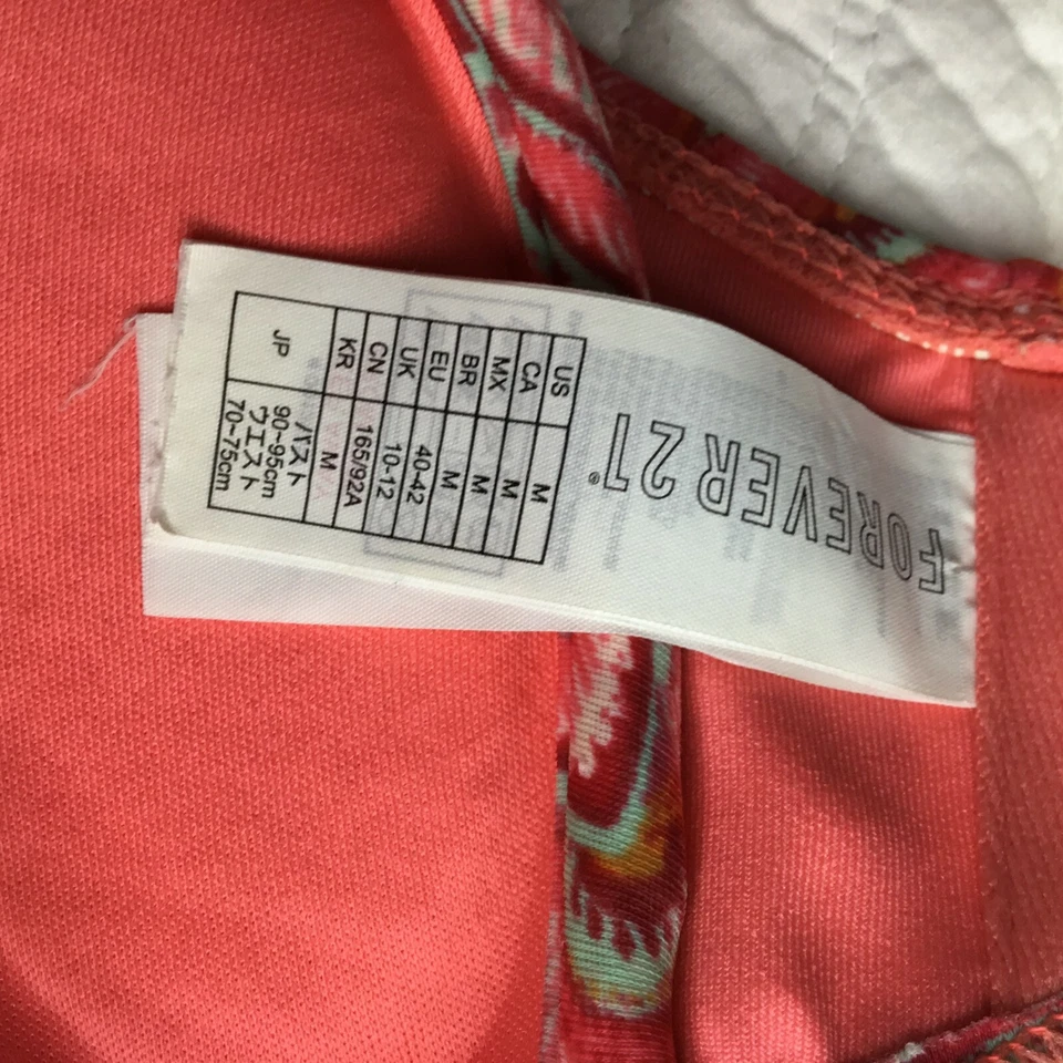 Forever 21 Mujeres Push Up Talla M Halter Bikini Traje de Baño Floral Rojo Foto 2 de 4