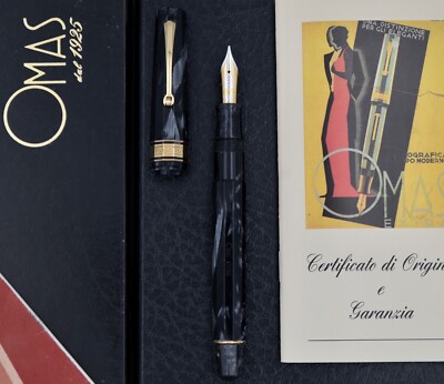 Stylo Plume Omas Paragon – Nacre Grise Celluloid – Plume Moyenne (M) – Or – Occasion