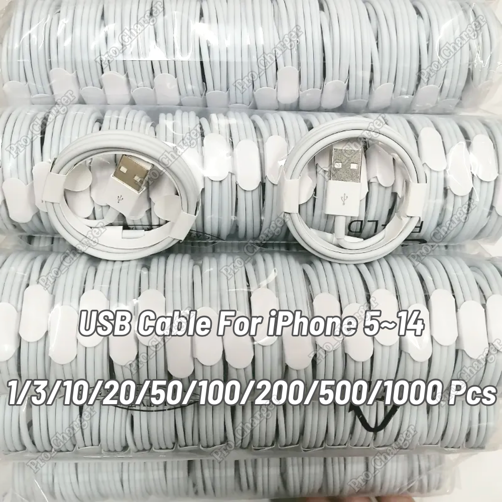 USB Charger Cable for Apple iPhone 6/7/8/X/XR/11/12/13/14 Pro Max Bulk Supply