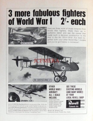 REVELL WW1 Flugzeug Modellbausätze WERBUNG Original Vintage 1965 Print Ad 677-66