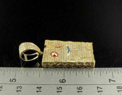 Dazzling White Round Cubic Zierconia With Ed Edd n Eddy Plank Fine Pendant