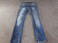 Express Womens Jeans 4 blue rerock denim skinny straight detail pocket