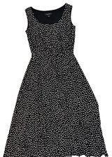 Midi Dress Women's size 8 Flare BLACK sleeveless, round neck Perceptions NY