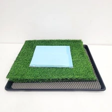 Indoor Puppy Potty 23x22 Dog Grass Pad Tray with 2 Replacement Training Mats