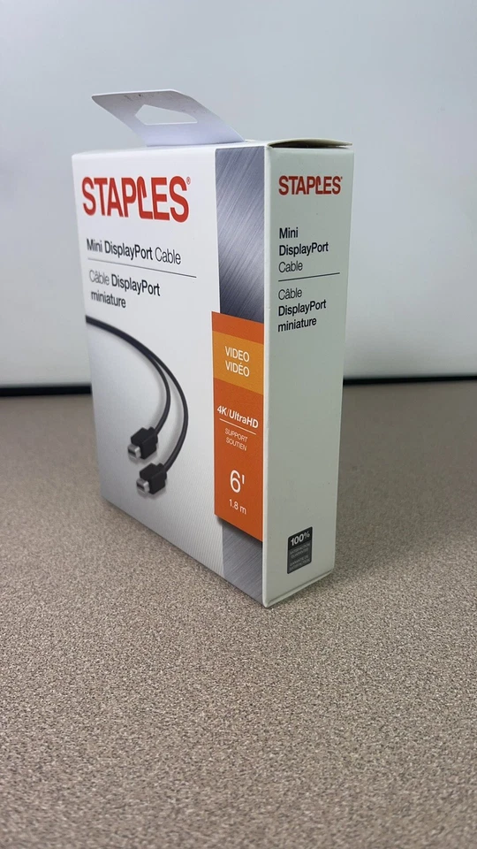 New Mini DisplayPort Cable, Male to Male 6’ 4K/UltraHD “Mini DP to Mini DP” MDP - Image 3 of 4