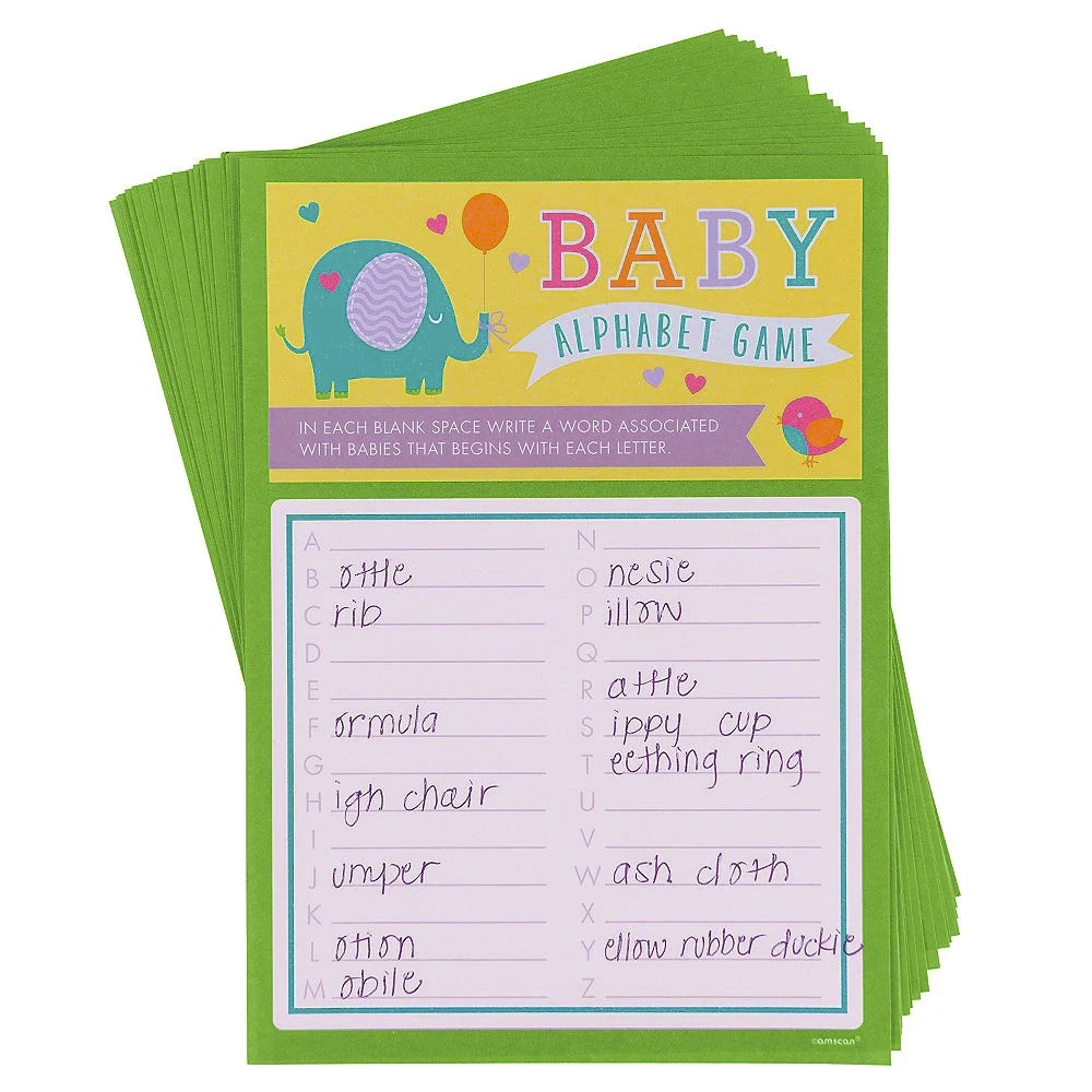 Baby Shower Game Alphabet Baby Words x24 Party Games