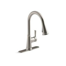 Kohler Tyne Single-Handle Pull-Down Sprayer Kitchen Faucet in Vibrant Stainless