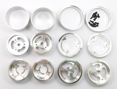 Dhawk CNC Vintage 1.5'' Aluminum Wheel 3 Pieces Silver For Team Associated RC10