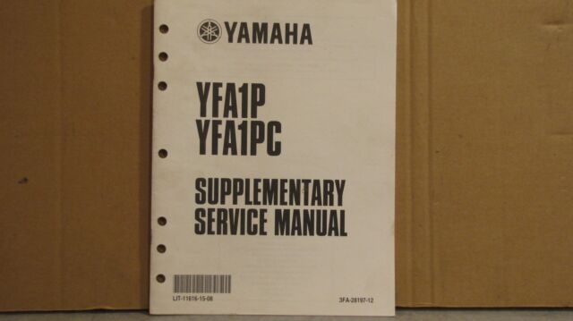 YAMAHA SUPPLEMENTARY SERVICE MANUAL 2002 BREEZE YFA-1P LIT-11616-15-08