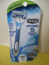Schick Hydro 5 Men's Disposable Razors 1 Pack of 3 Razors DISCONTINUED
