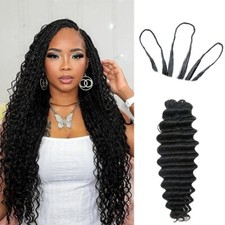 Deep Wave Knotless Pre-Separated Crochet Hair Extensions Feather Hair Extensions