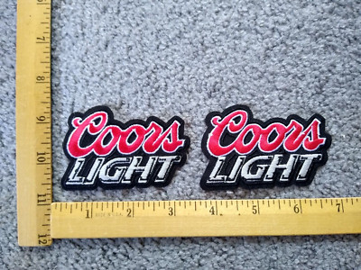 LOT OF 2  COORS LIGHT BEER IRON ON PATCHES  free shipping